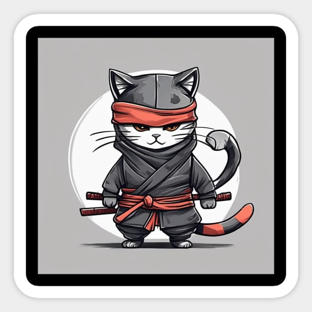 ninja kitten Sticker by OWLS store